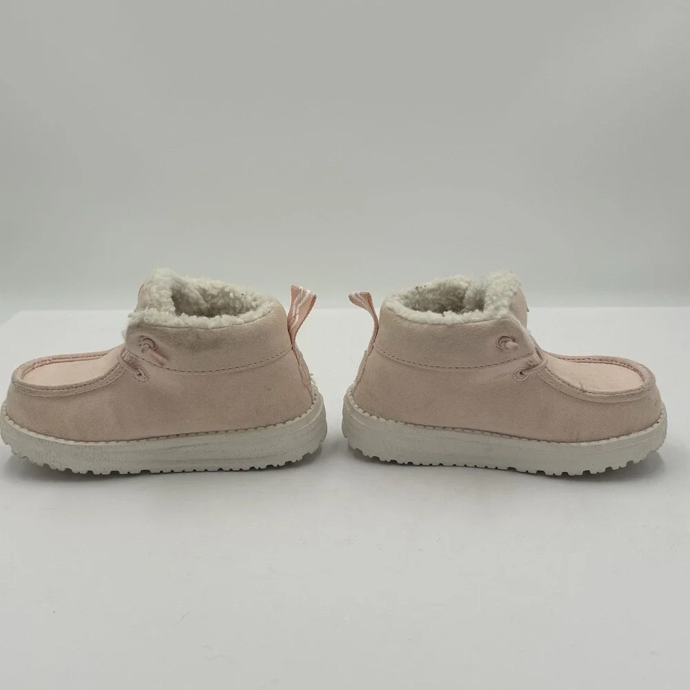 Hey Dude Lil Dude Cozy Pink Girls Slip-On Shoes Size US C4 Toddlers Sherpa Lined